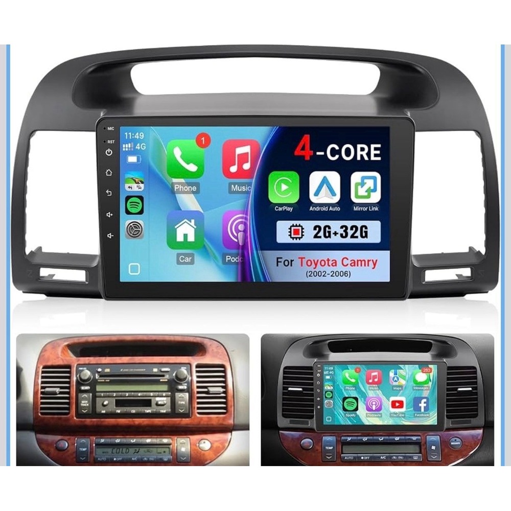 Support JBL FM Carplay Android Car Radio Stereo Media For 2002-2006 Toyota Camry